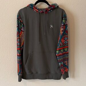 Unisex Hooey Hoodie with Multicolor Aztec Sleeve Accents